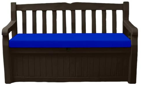 A ATH COLLECTION Waterproof Garden Bench Cushion Seat Pad Only fit for Iceni Outdoor Garden And Eden Storage Box 128x50x5cm Lightweight Durable Cushions (Royal Blue)