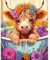 feelive Vache Peinture par Numéro pour Adulte, Fleurs Kit de Peinture à l'huile sur Toile Bricolage pour Débutants Avec Pinceau Pigment Acrylique 30x40cm