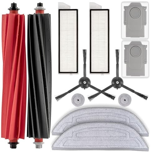(12 Pack) Replacement Parts Compatible with Roborock S8 MaxV Ultra/ S8 Max Ultra Robot Vacuum, Accessories Kit, 2 Roller Brush, 2 Big +2 Small Mop Pads, 2 Dust Bags, 2 HEPA Filters, 2 Side Brushes