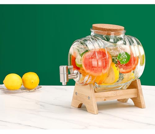 OZTYSGXM Distributeur Boissons Réfrigérateur Jus Glacé Limonade Distributeur Bouilloire d'eau Froide Domestique Verre avec Robinet pour Limonade, Eau Froide, Thé,D