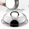 Couvercle de Wok Rond Multifonctionnel en Acier Inoxydable avec poignée Couvercle Teppanyaki pour la friture à la Maison, la Cuisson à la Vapeur et Les grillades en Plein air 32cm