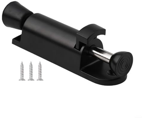 Feegow Zinc Alloy Kick Down Door Locks Stopper Holder Spring Loaded Adjustable, Black Heavy Duty Door Locks Door Stoppers - Door Stop Base Holder