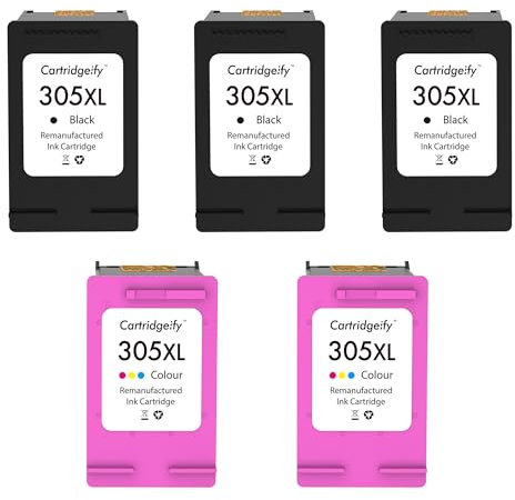 Cartridgeify 305 XL Druckerpatrone Kompatibel mit HP 305 305XL Patrone Multipack (3X Schwarz, 2X Tri-Color), für Envy 6010 6010e 6020 6020e 6022 6022e 6030 6030e 6032, Envy Pro 6420 6422 6430 6432