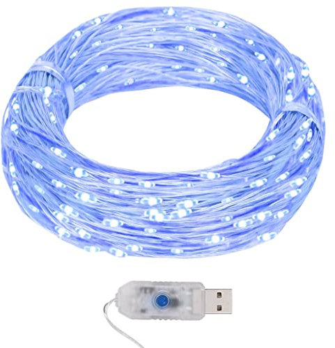 Homgoday Guirlande de micro lumières LED 8 fonctions 40 m 400 LED bleues décorations pour arbres de Noël Lumières de fête