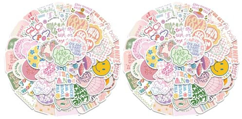 100 Stück Laptop Sticker Aesthetic Stuff,Decoration Cute Stuff,Aesthetic School Stuff,Ästhetik für Girl Room Bookish,Y2K Cute Sticker Kindle,Clean Preppy Aesthetic Sticker für Journal Inspirierende