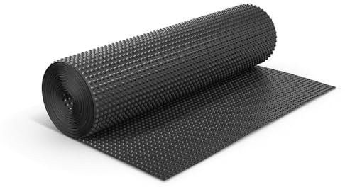blizz-z Noppenbahn HDPE schwarz 400 g/m² | 0,25 m x 20 m Rolle | Noppenhöhe 3-8 mm | Drainagebahn, Grundmauerschutz, Hochbeetfolie | Made in Italy