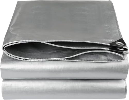 HTRTRR Bâche imperméable en tissu 160 g/m² - 4 m x 5 m - Bâche imperméable avec œillets - Bâche de protection - Bâche imperméable pour la construction - Bâche industrielle imperméable et indéchirable