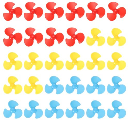 sourcing map Propeller, Fan Shape 3-blade Plastic Round Propellers for DIY Model Airplane Science Education Toys Motor RC Boat Micro