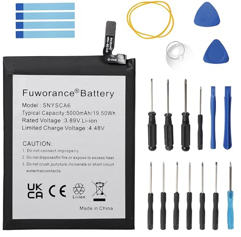 Fuworance 5000 mAh 3.89 V SNYSCA6 Batteria di ricambio compatibile con Sony Xperia 1 IV XQ-CC54, XQ-CC72 Telefono Cellulare Smartphone Ricaricabile Li-ION Batterie Grande Capacità + Un Kit di