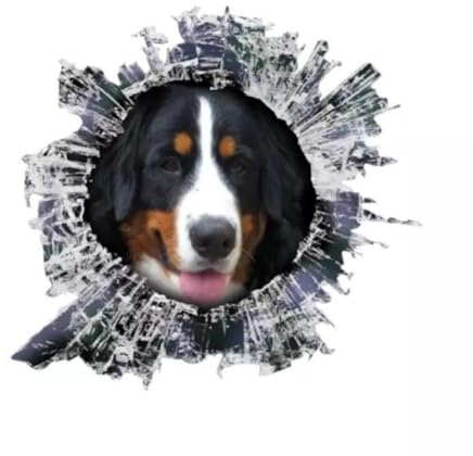 Berner Sennenhund, adesivo per auto, impermeabile, riflettente, vetro rotto 3D, adesivo decorativo per auto, laptop, frigorifero, paraurti, finestre, 15 cm