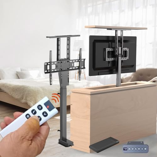 ApuaVireo&Co Adjustable TV Mount Bracket, TV Motorized Lift for 32-70 Inch TVs, With Remote Control,Can Be Hidden In The Cabinet(710-1610mm 40-70in tv)