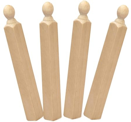 ORFOFE 4pcs Mini Simulated Wooden Railing Shaft DIY Miniature Mini House Miniatures Doll-house Stairs Small Newel Post Birch