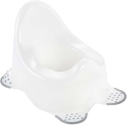 keeeper adam Babytopf, Pure Dekor, Anti-Rutsch-Funktion, Weiß | Anatomisch geformt, Kein Kippen und Verrutschen, Ergonomisches Design mit hoher Rückenlehne, Breiter Sitz, Spritzschutz