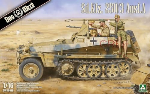 Das Werk DW16019 Sd.Kfz. 250/3 AUSF. A - 1:16 Modellbausatz - Leichter Funkpanzerwagen Greif mit 2 Figuren & Inneneinrichtung - Ungebaut