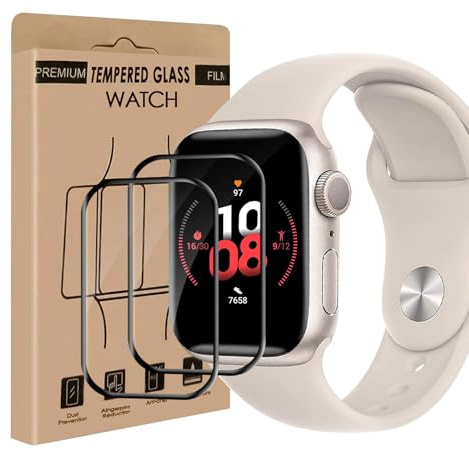 Carantee 2 pièces Verre Trempé pour Apple Watch Series 7/8/9(45mm), Haute Sensibilité, Anti Rayures protection écran, sans bulles, Anti-huile, Haute définition Apple Watch 45mm vitre protection