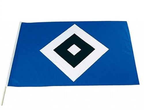 HSV Fahne Raute 3 mit Stock 100x150cm