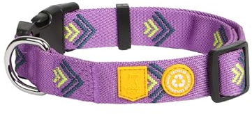 Woolly Wolf Northern Lights Hundehalsband kleine Hunde S – Hundehalsband aus 100% recyceltem Polyester, komfortabel und robust für Alltag und Outdoor-Abenteuer