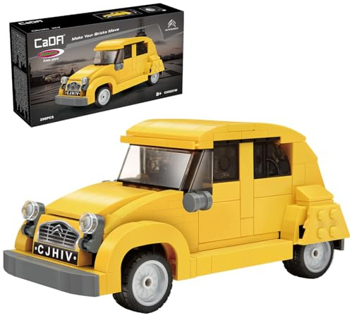 JAMARA 402879 CADA Citroën 2CV 1:24 Bricks, Spielzeug Modellauto, Sportrennwagen für Kinder ab 8 Jahre, Geschenkidee Jungen und Mädchen, Detailgetreues Design, Heckklappe manuell