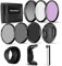 NEEWER 72mm Kit de Filtro ND y Accesorios de Lente, ND2 ND4 ND8 UV FLD CPL(Polarizador Circular) Juego de Filtros con Tapa de Lente/Parasol de Lente en Forma de Tulipán/Parasol de Lente Goma Plegable