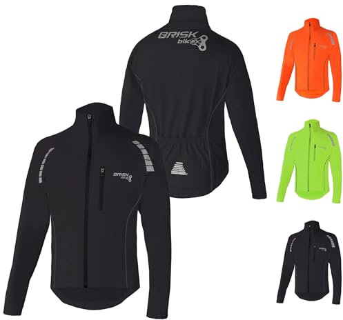 Brisk Bike Veste de cyclisme Veste de course à pied respirante ultra légère (Black, M)