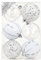 Inge-Glas Christbaumkugeln 8cm Silber/Weiß Motive Ornament Dekor Kunststoff bruchfest Dekokugeln Weihnachtskugeln Baumkugeln Baumschmuck Set Christbaumschmuck Weihnachtsschmuck 80mm