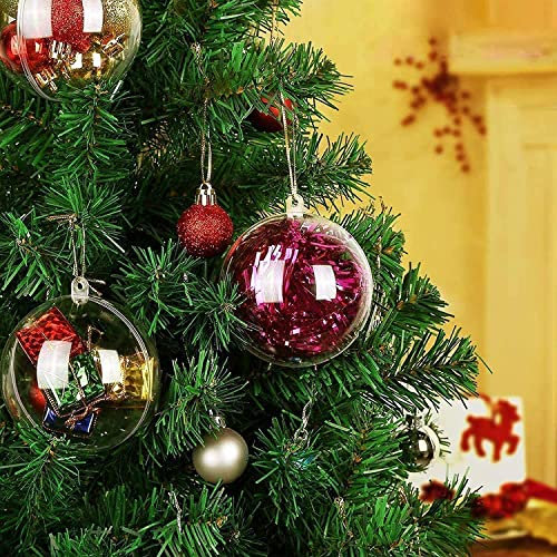 Lot de 20 Boules de Noël en Acrylique Transparent 8 cm pour décoration de décoration Petit Dessert ou fête de Mariage Halloween
