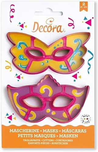 Kit TAGLIAPASTA Veneziana - Maschera Mascherina di Carnevale Halloween - Composto da 2 formine stampi Taglia Biscotti per Creare Fantastici Dolci e decori Decorazioni Torte e in Pasta di Zucchero