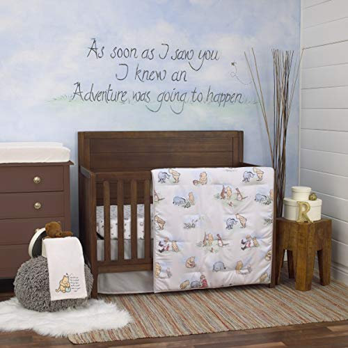 Disney Lion King Simba's Wild Adventure 7 Piece Nursery Crib Bedding Set, Appliqued Comforter, Sage, Orange, Brown, Ivory