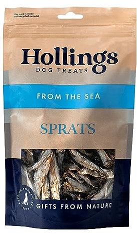 Hollings Sprats Dog Treats, 100% Natural with Fresh Fish Air Dried Treats for Dogs, Hypoallergenic and Grain Free (400g)