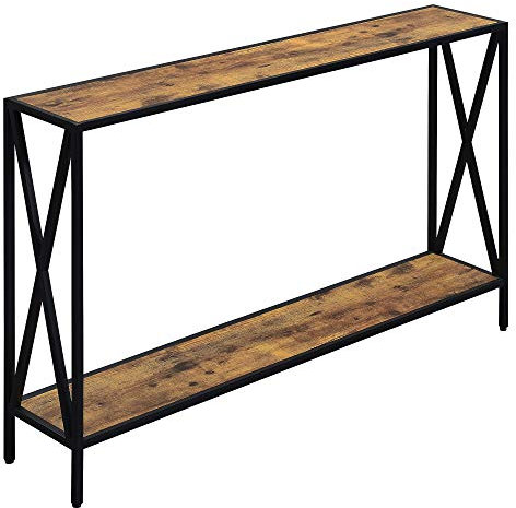 Convenience Concepts Tucson Console Table with Shelf, Barnwood/Black