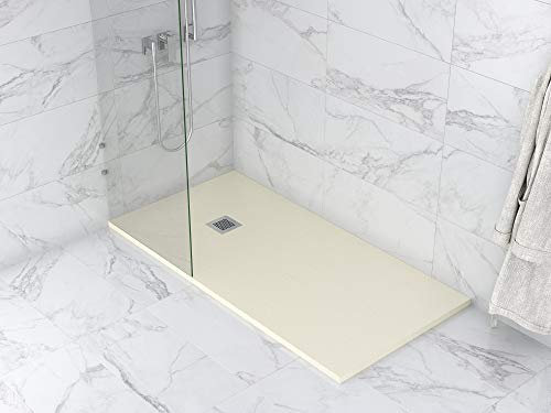 MASAL TECH DESING - Plato de ducha CREMA 80x170 cm, antideslizante y de fácil colocación.