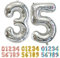 Ponmoo Luftballons Zahlen 35/53 Silber, Riesen Nummer 0 1 2 3 4 5 6 7 8 9 10-19 20-29 30-39 40 50 60 70 80 90 100, groß Folienballons für Hochzeit Jubiläum, Geburtstagsballons Party Dekoration