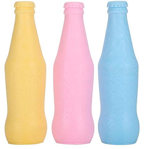 Fdit 3 Stück Gummi Hund Kauen Spielzeug Zähne Reinigung Backenzahn Spielzeug TPR Flasche Puzzle Spiel Interaktive Wurf Spielzeug Flasche