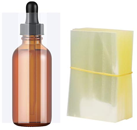 Morepack Schrumpfbänder für 50-ml-Flaschen, 65 x 98 mm, transparent, perforiert, Schrumpffolie, Gläser, 200 Stück