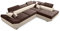 Robin Saturn Ecksofa mit Schlaffunktion Bettkasten 5 Verstellbare Kopfstützen 2 Kissen Sofa L-Form Schlafsofa FreistehendeEckcouch Schlafcouch Wohnzimmermöbel Wohnlandschaft Rechts Schokolade Biscuit