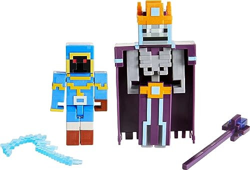 Minecraft Dungeons 3.25 Inch Figures 2-Pk Battle Figures, Great for Playing, Trading, and Collecting, Action and Battle Toy for Boys and Girls Age 6 and Older