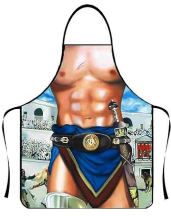 ShopINess Divertido Delantal de Guerrero Spartacus Divertido Accesorio para Cocina y Parrilla Original, Cumpleaños 100% Poliéster (Spartacus)