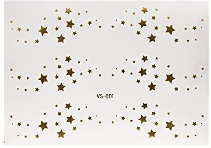 2 x Gesichttattoo Sternenkarte in gold - Temporary Body Tattoo - VS001 (2)