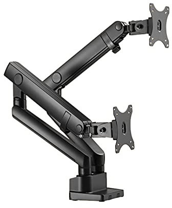 ​Supporto Monitor Monitoraggio regolabile da scrivania a doppio braccio monitor e supporto per laptop con supporto meccanico a molla doppio monitor con fissaggio a morsetto / base di montaggio della l