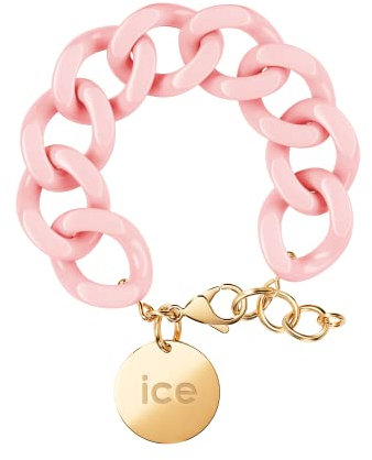 ICE - Jewellery - Chain Bracelet - Pink Lady - Bracelet Mailles XL de Couleur Rose pour Femmes Fermé d'Une Médaille Dorée (020358)