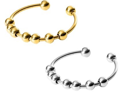 Purelei® Shade Anxiety Ring Set Ohrringe – Damenring aus langlebigem Edelstahl – Wasserfeste Ringe – Größe 50-60 – Modeschmuck für deinen individuellen Look