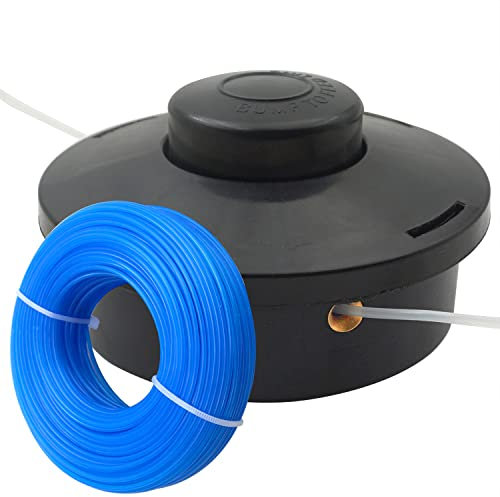 Zeqeey Fadenkopf Mähkopf M10x1,25 Links mit Rasentrimmer Nylon Faden Trimmerfaden 1.6mm x 50m