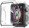 NEW'C 2 Pièces, Coques ＋ Protection Écran pour Apple Watch Series 3/2/1 38mm - HD Clear Case avec Protection en Verre Trempé Intégré pour Apple Watch 38mm Series 1/2/3 - Transparent