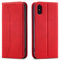 OKZone Kompatibel mit iPhone XS Max (6,5 Zoll) Hülle, Magnet Leder Tasche Handyhülle, Kartenfächer Schutzhülle, [Premium PU Leder] Flip Klappbare Stoßfeste Magnetische Standfunktion (Rot)