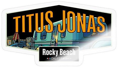 Spreadshirt Die drei Fragezeichen Titus Jonas Wohnwagen Sticker, max. 10x10 cm, 10 x 10 cm, Transparent glänzend