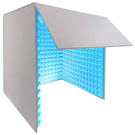 80 * 80 * 80CM Schalldichte Schaumstoffplatten Gesangskabine Tragbare schalldichte Kabine für Desktop-Studio-Gesangsaudio Musikaufnahme Tonaufnahme Gesangskabine Box Schalldämpfung (Color : Blauw)