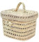 KIKADU Petit panier en feuilles de palmier pour le rangement et la décoration des jouets, tressé à la main, dimensions : 23 x 16 x 16 cm