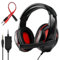 FNSHIP Casque de jeu filaire avec port de 3,5 mm avec contrôle du volume et isolation phonique des basses stéréo pour PS4, Xbox One, PSP, PC, ordinateur portable, tablette, téléphones portables, noir