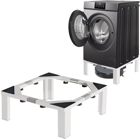 Zsytbyyds Heavy Duty Stainless Steel Laundry Pedestal - 12 Height Universal Washer & Dryer Stand for Front Load Machines, Ice Maker, Samsung/LG - Durable Appliance Base with Non-Slip Feet
