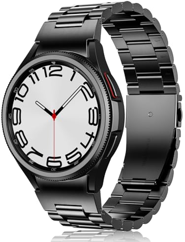 Neitra No Gaps Metall Watch Armband für Samsung Galaxy Watch 4/6 Classic 47/46/43/42mm,Watch 6/5/4 40mm 44mm,Watch 5 Pro 45mm,Watch 3 41mm,20mm Edelstahlband Ersatzband für Damen Herren
